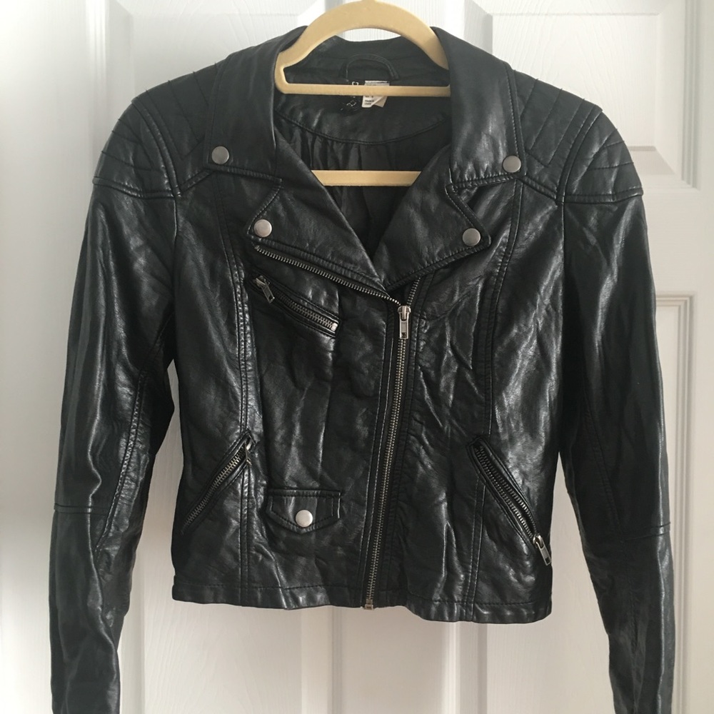 H&M leather bomber jacket
